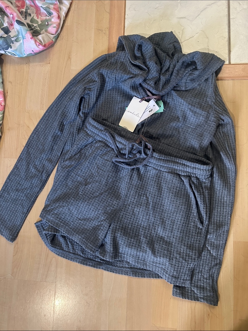 AWHILE Hooded Top and Short Sleep Set SZ S